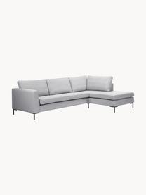 Ecksofa Luna, Bezug: 100 % Polyester Der strap, Gestell: Massives Buchenholz, Schi, Füße: Metall, galvanisiert Das , Webstoff Grau, B 280 x T 184 cm, Eckteil links