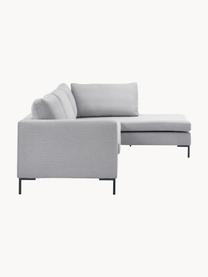 Sofa narożna Luna, Tapicerka: 100% poliester z certyfik, Stelaż: lite drewno bukowe, sklej, Nogi: metal galwanizowany, Szara tkanina, S 280 x G 184 cm, lewostronna