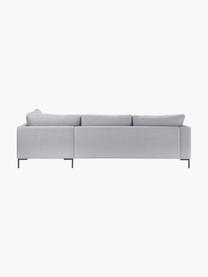 Sofa narożna Luna, Tapicerka: 100% poliester z certyfik, Stelaż: lite drewno bukowe, sklej, Nogi: metal galwanizowany, Szara tkanina, S 280 x G 184 cm, lewostronna