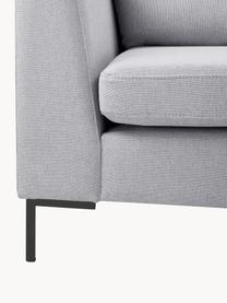 Ecksofa Luna, Bezug: 100 % Polyester Der strap, Gestell: Massives Buchenholz, Schi, Füße: Metall, galvanisiert Das , Webstoff Grau, B 280 x T 184 cm, Eckteil links