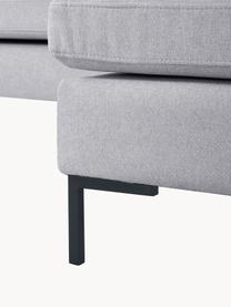 Ecksofa Luna, Bezug: 100 % Polyester Der strap, Gestell: Massives Buchenholz, Schi, Füße: Metall, galvanisiert Das , Webstoff Grau, B 280 x T 184 cm, Eckteil links