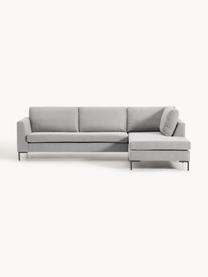 Ecksofa Luna, Bezug: 100 % Polyester Der strap, Gestell: Massives Buchenholz, Schi, Füße: Metall, galvanisiert Das , Webstoff Grau, B 280 x T 184 cm, Eckteil links