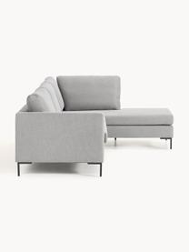 Ecksofa Luna, Bezug: 100 % Polyester Der strap, Gestell: Massives Buchenholz, Schi, Füße: Metall, galvanisiert Das , Webstoff Grau, B 280 x T 184 cm, Eckteil links