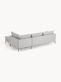 Ecksofa Luna, Bezug: 100 % Polyester Der strap, Gestell: Massives Buchenholz, Schi, Füße: Metall, galvanisiert Das , Webstoff Grau, B 280 x T 184 cm, Eckteil links