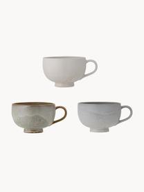 Handgefertigte Tassen Lila, 3er-Set, Steingut, Grautöne, Ø 10 x H 7 cm, 250 ml