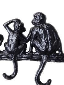 Mały wieszak ścienny Monkey, Metal malowany proszkowo, Czarny, S 31 x W 14 cm