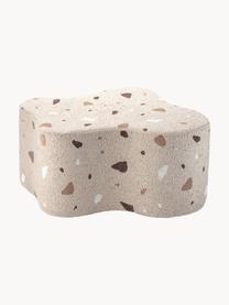 Pouf per bambini in bouclé fatto a mano Cloud, Beige bouclé, effetto terrazzo, Larg. 40 x Prof. 25 cm