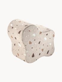 Pouf en bouclette pour enfants fait main Cloud, Bouclette beige, aspect terrazzo, larg. 40 x haut. 25 cm