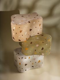 Pouf en bouclette pour enfants fait main Cloud, Bouclette beige, aspect terrazzo, larg. 40 x haut. 25 cm