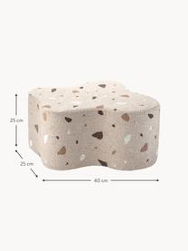 Pouf en bouclette pour enfants fait main Cloud, Bouclette beige, aspect terrazzo, larg. 40 x haut. 25 cm