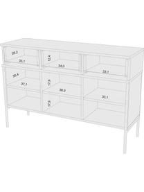 Credenza blu scuro Polka, Blu scuro, Larg. 120 x Alt. 78 cm