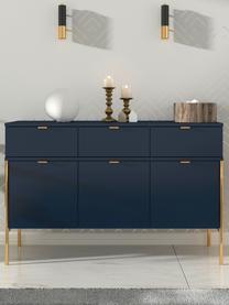 Dunkelblaues Sideboard Polka mit Türen, Korpus: Hochdichte Holzfaserplatt, Dunkelblau, 120 x 78 cm