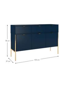 Credenza blu scuro Polka, Blu scuro, Larg. 120 x Alt. 78 cm