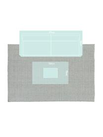 Tapis pure laine gris crème Ajo, Gris-bleu, crème