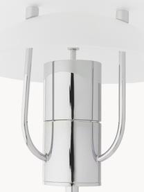 Lámpara de mesa Kali, Pantalla: vidrio, Cable: forro textil, Blanco, cromo, Ø 35 x Al 40 cm