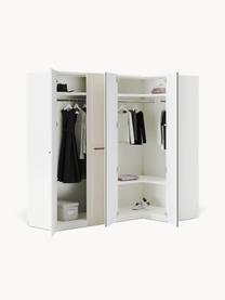 Modularer Eck-Kleiderschrank Charlotte, 215 cm Breite, mehrere Varianten, Korpus: Spanplatte, melaminbeschi, Beige, Basic Interior, B 215 x H 200 cm, mit Eckmodul