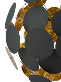 Große Pendelleuchte Planet-Gold, Baldachin: Metall, pulverbeschichtet, Dekor: Metall, Schwarz, Goldfarben, Ø 66 cm