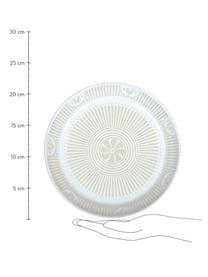 Porseleinen dessertborden Sonia met verhoogd patroon aan de binnenzijde, 2 stuks, Porselein, Wit, Ø 22 cm