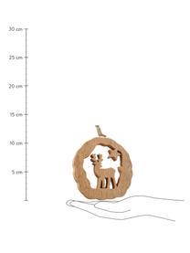 Sada závěsných ozdob July, 3 díly, Mangové dřevo, Mangové dřevo, bílá, Ø 11 cm, V 11 cm