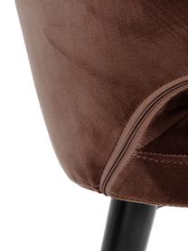 Fluwelen armstoel Celia in modern design, Bekleding: fluweel (polyester), Poten: gepoedercoat metaal, Bruin, B 57 x D 62 cm