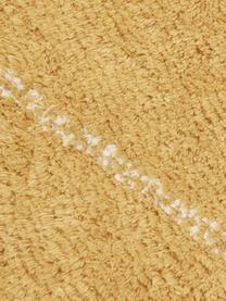 Handgetufteter Baumwollteppich Asisa mit Zickzack-Muster und Fransen, Senfgelb, Beige, B 200 x L 300 cm (Größe L)