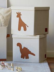 Aufbewahrungsbox Premium, Hellbeige, Dinosaurier, B 30 x T 30 cm