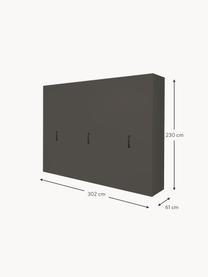 Draaideurkast Madison 6 deuren, inclusief montageservice, Frame: panelen op houtbasis, gel, Antraciet, B 302 cm x H 230 cm