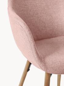 Chaise rembourrée avec assise étroite Fiji, Tissu vieux rose, larg. 59 x prof. 55 cm