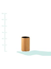 Zahnputzbecher Beckton, Außen: Bambus, Innen: Polypropylen, Bambus, Schwarz, Ø 7 x H 11 cm