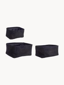 Paniers de rangement Nicky, 3 élém., 100 % polyester, Anthracite, Lot de différentes tailles