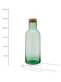 Karaf Clearance met kruk, 1 L, Deksel: kurk, Groen, transparant, H 25 cm, 1 L