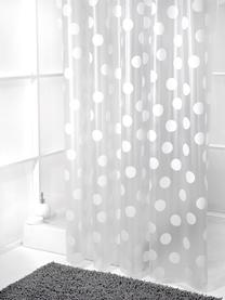 Cortina de baño corta Golf, semitransparente, Blanco, gris, An 180 x L 180 cm