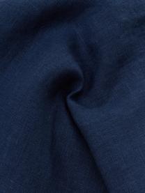 Poszewka na poduszkę z lnu Lanya, 100% len, Ciemny niebieski, S 40 x D 40 cm