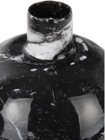 Svietnik s mramorovým vzhľadom Look, Potiahnutý kov, Čierna, biela, Ø 11 x V 10 cm