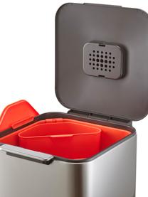 Pattumiera per raccolta differenziata Totem, 2 x 20 L, Contenitore: acciaio inossidabile spaz, Coperchio: plastica, Argentato, Larg. 30 x Prof. 37 cm, 40 L