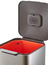 Pattumiera per raccolta differenziata Totem, 2 x 20 L, Contenitore: acciaio inossidabile spaz, Coperchio: plastica, Argentato, Larg. 30 x Prof. 37 cm, 40 L