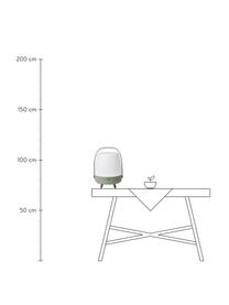 Lámpara de mesa con altavoz para exterior Lite-up Play, portátil con Bluetooth, Pantalla: plástico, Estructura: madera, silicona, Asa: madera, Patas: caucho de silicona, mader, Verde oliva, Ø 29 x Al 40 cm