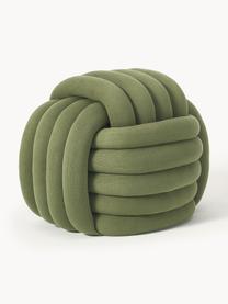 Knoten-Pouf Twist, Bezug: 100 % Baumwolle, Olivgrün, B 54 x H 45 cm