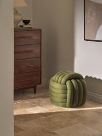 Pouf-nœud Twist, Vert olive, larg. 54 x haut. 45 cm