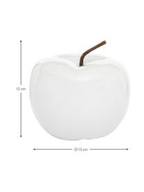 Decoratieve appels Alvaro H 12 cm, 2 stuks, Keramiek, Wit, lichtgrijs, Ø 13 x H 12 cm