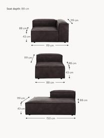 Chaise longue XL componibile in pelle riciclata Lennon, Rivestimento: pelle riciclata (70 % pel, Rivestimento: imbottitura in schiuma co, Struttura: legno massiccio, compensa, Piedini: plastica Questo prodotto , Pelle taupe, Larg. 357 x Prof. 119 cm, schienale a destra