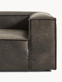 Modulaire XL chaise longue Lennon van gerecycled leer, Bekleding: gerecycled leer (70% leer, Frame: massief hout, multiplex, Poten: kunststof Dit product is , Leer taupe, B 357 x D 119 cm, armleuning rechts