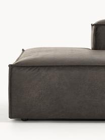 Chaise longue XL componibile in pelle riciclata Lennon, Rivestimento: pelle riciclata (70 % pel, Rivestimento: imbottitura in schiuma co, Struttura: legno massiccio, compensa, Piedini: plastica Questo prodotto , Pelle taupe, Larg. 357 x Prof. 119 cm, schienale a destra