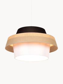 Lampada a sospensione Preto, Paralume: tessuto, Baldacchino: metallo rivestito, Nero, beige, bianco, Ø 55 x Alt. 30 cm