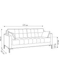 Sofa z aksamitu Mamaia (2-osobowa), Tapicerka: aksamit poliestrowy Dzięk, Stelaż: lite drewno sosnowe, skle, Nogi: metal lakierowany, Niebieski, S 177 x G 92 cm