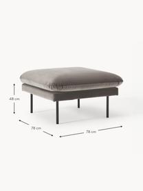 Sofa-Hocker Moby aus Samt, Bezug: Samt (Hochwertiger Polyes, Gestell: Massives Kiefernholz, Bir, Samt Taupe, B 78 x T 78 cm