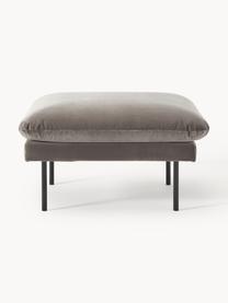 Sofa-Hocker Moby aus Samt, Bezug: Samt (Hochwertiger Polyes, Gestell: Massives Kiefernholz, Bir, Füße: Metall, pulverbeschichtet, Samt Taupe, B 78 x T 78 cm