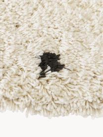 Okrągły dywan z długim włosiem Ayana, 100% poliester z certyfikatem GRS, Jasny beżowy, czarny, Ø 120 cm (Rozmiar S)