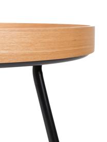 Tavolino-vassoio rotondo Oak Tray, Legno, nero, Ø 47 x Alt. 56 cm