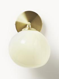 Wandleuchte Josie aus Opalglas, Lampenschirm: Opalglas, Cremeweiss, Goldfarben, Ø 15 x H 21 cm